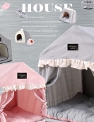 Summer four -corner tent Cat's nest can fold the cat house semi -closed dog nest can be demolished and washed pet supplies