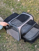 Pet bag out of the portable bag can be folded, the cat bag is large capacity, two small cats go out to expand dog bag