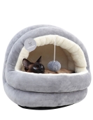 Cartoon cute cat nest Four seasons universal closed cat supplies can be washed cat nest band teasing cat ball pet house