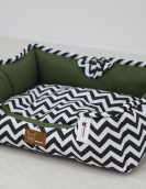 Korean pet nest square -shaped sofa cushion wavy canvas soft cushion four seasons universal big pet nest