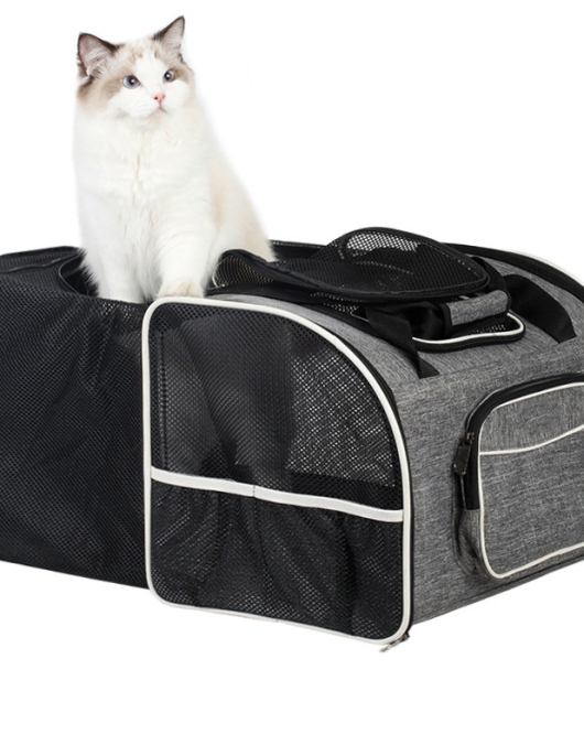 Cat bag can expand the portable pet backpack can fold the pet bag to extend the dog bag breathable cat cage