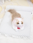 Polka dot pet bed mattress white summer matting wear resistance and grabbing four seasons universal pet cushion