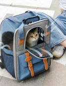 Cat backpack portable folding and breathable pet outbound cats and dogs with bags with bags with large capacity