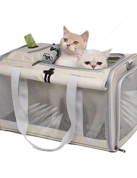 Pet bag out of the portable bag, breathable, foldable hand -mounted cat bag large capacity, two small cats out bag