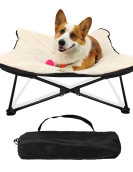 Soft rabbit hair dog bed outdoor folding portable comfortable and comfortable to the ground pet line military bed