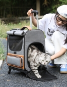 Pet lever box breathable can be folded cat bag large capacity Two cats go out of portable travel pet lever bag