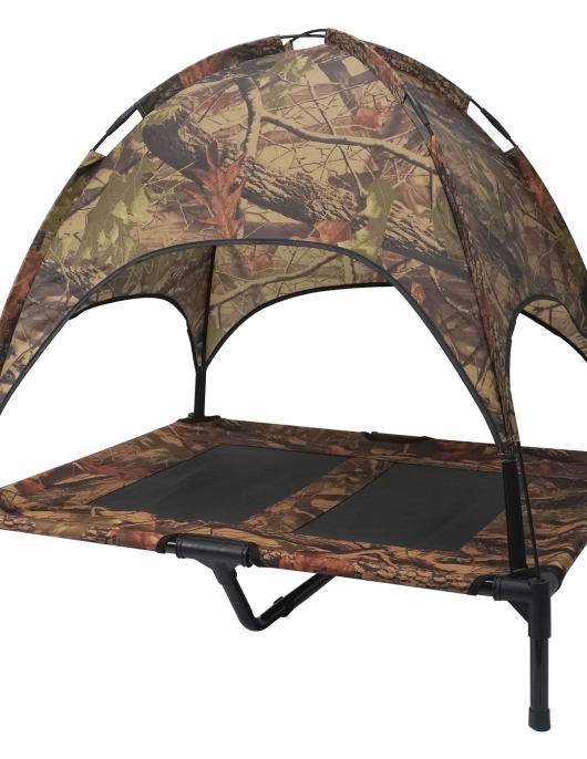 New camouflage with ceiling elevated pet dog bed outdoor pet tent traversal bed summer shading sunscreen and moisture