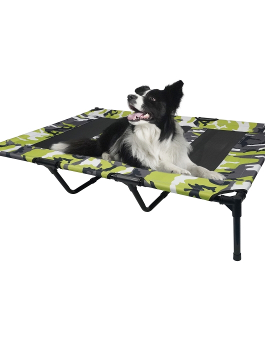 Pet dogs in summer, military bed, breathable dog nest green fan camouflage disassembly away from ground moisture -proof pet vanguard bed