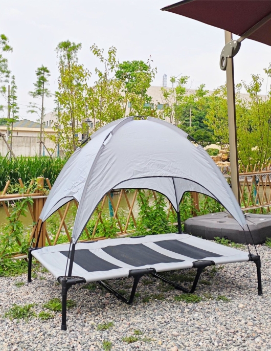 Double -layer Oxford Pet Tent Military Bed Military Bed Iron Mid -large Dog Bringing Skida Viaduct Pet Dog Bed