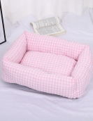 Three -color cotton -woven grid cloth pet cushion pet nest Four seasons can be used for dog nest cat nests