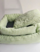 Three -color cotton -woven grid cloth pet cushion pet nest Four seasons can be used for dog nest cat nests