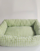 Three -color cotton -woven grid cloth pet cushion pet nest Four seasons can be used for dog nest cat nests