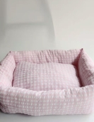 Three -color cotton -woven grid cloth pet cushion pet nest Four seasons can be used for dog nest cat nests