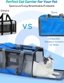 Dog bag out of portable crossbody pet bags breathable and folded large -capacity hand cat bag with roller curtain cat cage