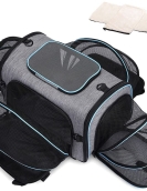 Multi -sided pet expansion bag breathable can fold the cat backpack to go out and portrayed the cat bag large capacity