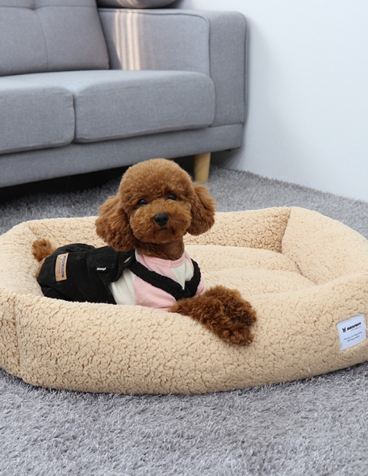 Gouwn large, medium -sized dog nests in winter moisture -proof warmth and short velvet fur square dog nest pet nest pads