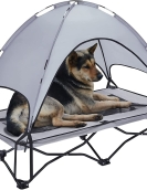 Summer folding dog bed is suitable for large dog portable pet dog bed with top canopy to raise pet beds