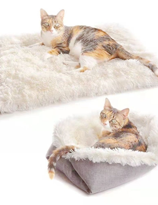 Car pet nest cat nest pet cushion dual -use dog nest cat pad long plush cat mattress