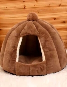 Deep Sleeping round lensomotine semi -closed cat nest velvet autumn and winter nest pad pet nest small and medium -sized dog