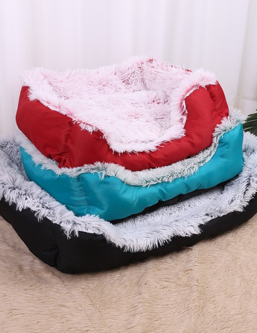 Cat's nest long plush two -in -one pet cushion cat bed small dog nest pad cat products