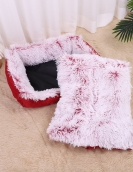 Cat's nest long plush two -in -one pet cushion cat bed small dog nest pad cat products