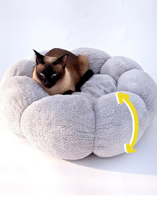 Flower pet nest Winter cat, cat nest plush mattress dogs warm winter pad pet plush bed