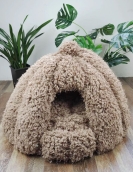 Straw velvet closed cat nest Four seasons universal closed cat nest cat house in winter warm, demolished dog nest pads