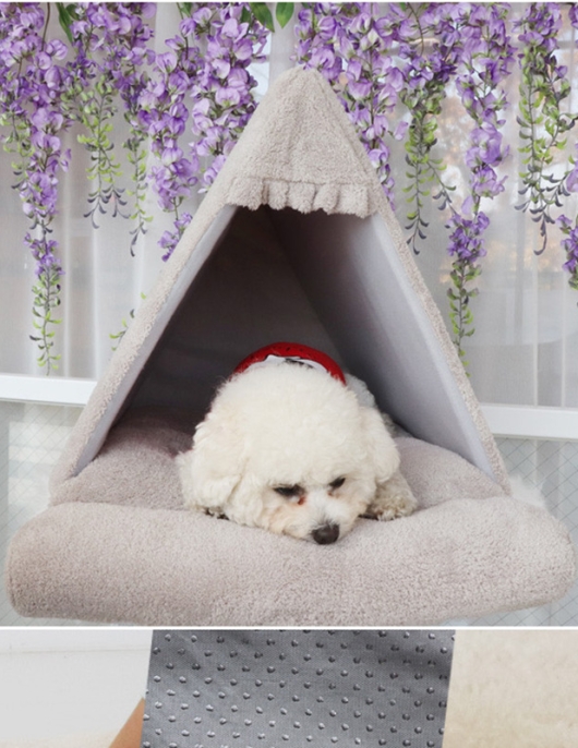 Beautiful velvet dog house pet tent comfortable tent -type foldable and lying pet dog nest cat nest